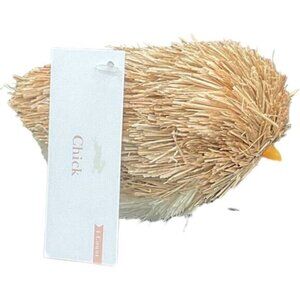 Target Bullseye Easter Natural Straw Bird Chick Decor Gold & White
